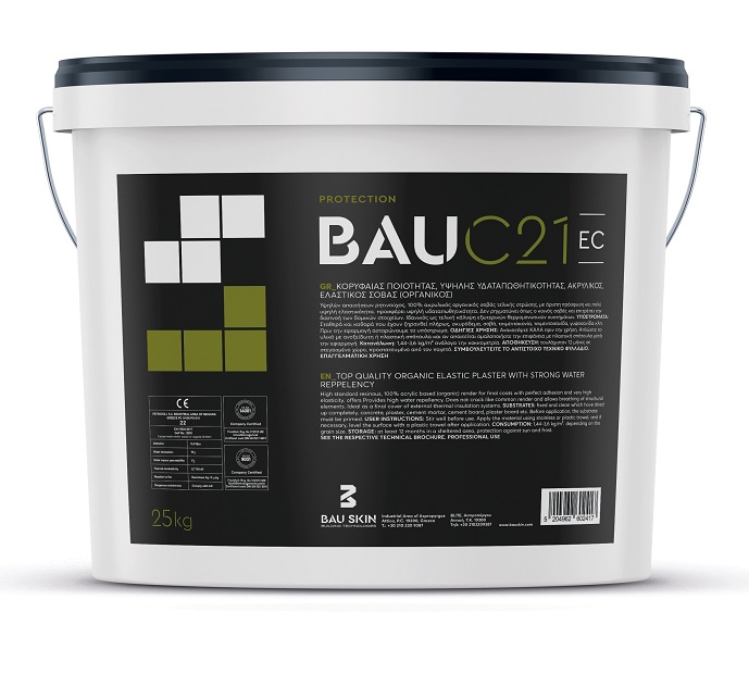 BAU C21 EC, έτοιμος σοβάς σε πάστα, 1,0mm F, λευκό 25kg/δοχείο
